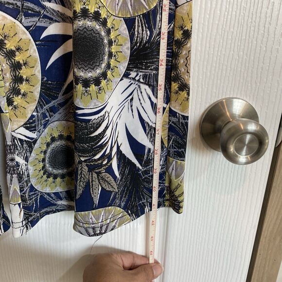 C-Mode Stretch Pants Women Sz M Lose Comfy Floral Elastic Waist - Picture 10 of 11